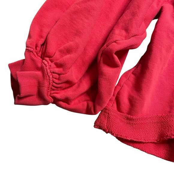 FREE PEOPLE Trish Crew Neck Long Sleeve Sweatshirt Top Red Size Large - Picture 5 of 8